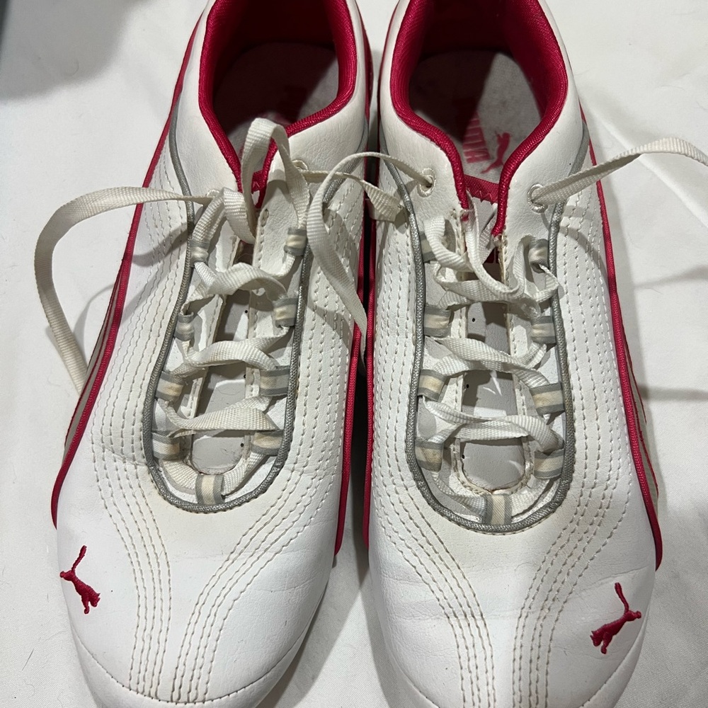 Puma White and Pink Eco Ortholite Sneakers